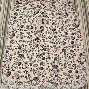 Maurices Cream Floral Women’s XL Midi Skirt Buttons Pockets Elastic Waist